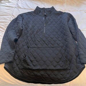 GAP Black Quilted Half-Zip Pullover